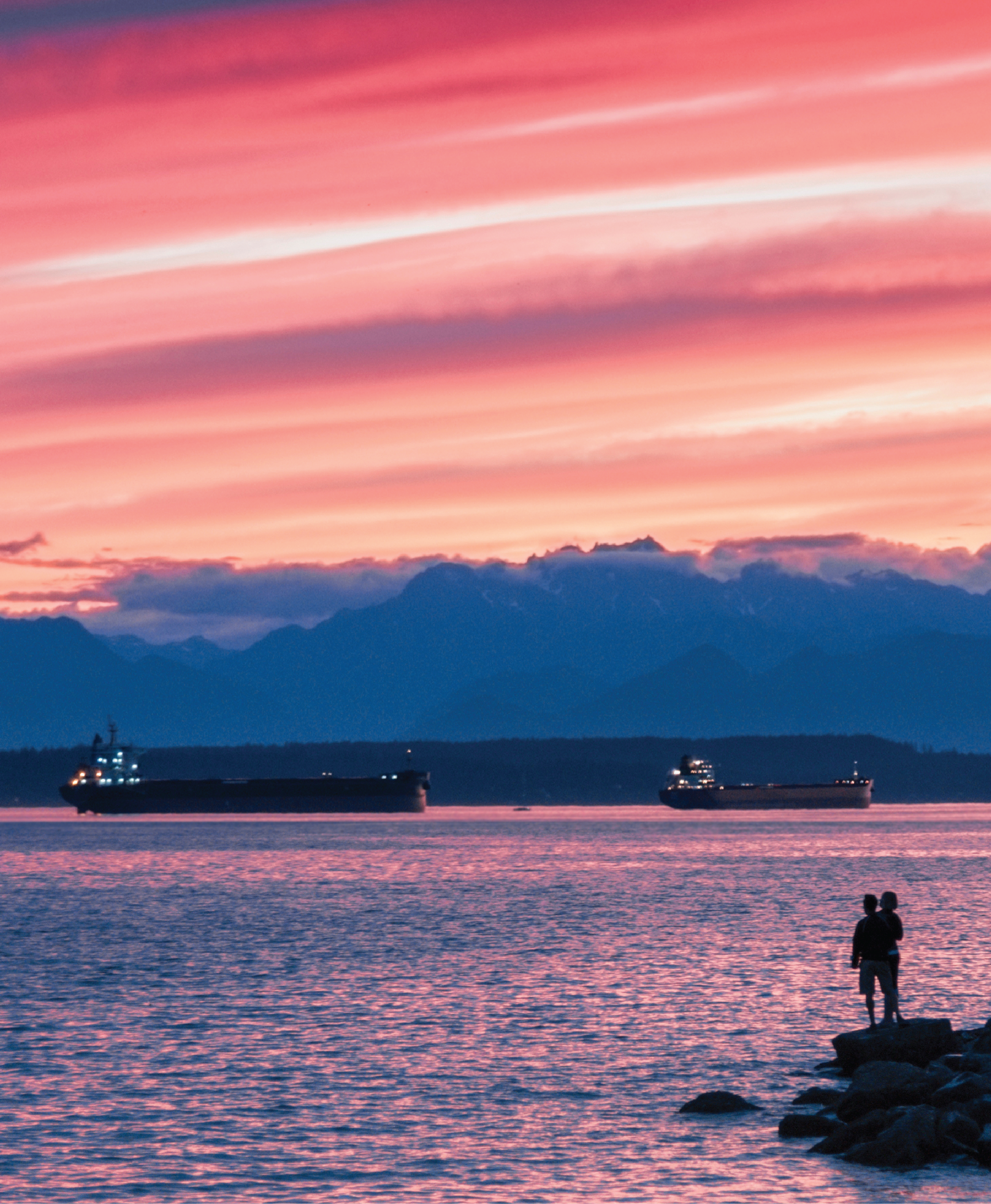 Looking over the Puget Sound at sunset